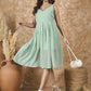 InWeave Mint Green Georgette Sweetheart Dress - Swadesiicart