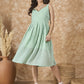 InWeave Mint Green Georgette Sweetheart Dress - Swadesiicart