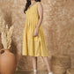 InWeave Yellow Georgette Sweetheart Dress - Swadesiicart