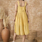 InWeave Yellow Georgette Sweetheart Dress - Swadesiicart