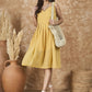 InWeave Yellow Georgette Sweetheart Dress - Swadesiicart