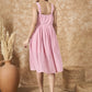 InWeave Light Pink Georgette Sweetheart Dress - Swadesiicart