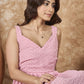 InWeave Light Pink Georgette Sweetheart Dress - Swadesiicart