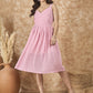 InWeave Light Pink Georgette Sweetheart Dress - Swadesiicart