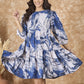 InWeave Navy White Tie Dye Short Dress - Swadesiicart