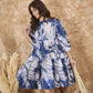 InWeave Navy White Tie Dye Short Dress - Swadesiicart