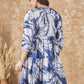 InWeave Navy White Tie Dye Short Dress - Swadesiicart