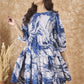 InWeave Navy White Tie Dye Short Dress - Swadesiicart
