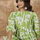 InWeave Apple Green White Short Dress - Swadesiicart