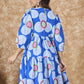 InWeave Blue White Flower Short Dress - Swadesiicart