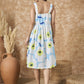 InWeave Sky Blue Big Print Sweetheart Dress - Swadesiicart