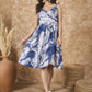 InWeave Navy White Tie Dye Sweetheart Dress - Swadesiicart