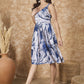 InWeave Navy White Tie Dye Sweetheart Dress - Swadesiicart