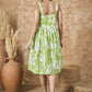 InWeave Apple Green White Sweetheart Dress - Swadesiicart