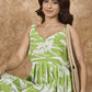 InWeave Apple Green White Sweetheart Dress - Swadesiicart