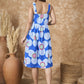 InWeave Blue White Flower Sweetheart Dress - Swadesiicart