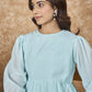 InWeave Sky Blue Chiffon Short Dress - Swadesiicart