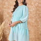 InWeave Sky Blue Chiffon Short Dress - Swadesiicart