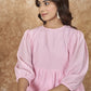 InWeave Pink Chiffon Short Dress - Swadesiicart