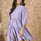 InWeave Lavender Chiffon Short Dress - Swadesiicart