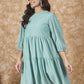 InWeave Cadet Blue Chiffon Short Dress - Swadesiicart