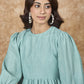 InWeave Cadet Blue Chiffon Short Dress - Swadesiicart