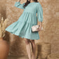 InWeave Cadet Blue Chiffon Short Dress - Swadesiicart