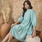 InWeave Cadet Blue Chiffon Short Dress - Swadesiicart