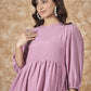 InWeave Mulberry Pink Chiffon Short Dress - Swadesiicart