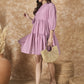 InWeave Mulberry Pink Chiffon Short Dress - Swadesiicart