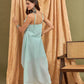 InWeave Sky Blue Chiffon Frill Dress - Swadesiicart