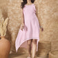 InWeave Pink Chiffon Frill Dress - Swadesiicart