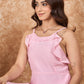 InWeave Pink Chiffon Frill Dress - Swadesiicart