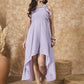 InWeave Lavender Chiffon Frill Dress - Swadesiicart
