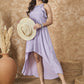 InWeave Lavender Chiffon Frill Dress - Swadesiicart