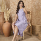 InWeave Lavender Chiffon Frill Dress - Swadesiicart