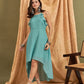 InWeave Cadet Blue Chiffon Frill Dress - Swadesiicart