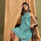 InWeave Cadet Blue Chiffon Frill Dress - Swadesiicart