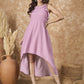 InWeave Mulberry Pink Chiffon Frill Dress - Swadesiicart