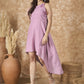 InWeave Mulberry Pink Chiffon Frill Dress - Swadesiicart
