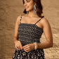 InWeave Black Arrow Ikkat Tiered Dress - Swadesiicart