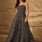 InWeave Black Arrow Ikkat Tiered Dress - Swadesiicart