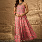 InWeave Peach Floral Print Tiered Dress - Swadesiicart