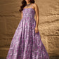 InWeave Lavender Floral Tiered Dress - Swadesiicart
