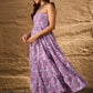 InWeave Lavender Floral Tiered Dress - Swadesiicart