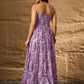 InWeave Lavender Floral Tiered Dress - Swadesiicart