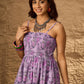 InWeave Lavender Floral Tiered Dress - Swadesiicart