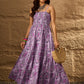 InWeave Lavender Floral Tiered Dress - Swadesiicart