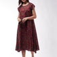 InWeave Abstract A- Line Ikkat Print Dress - Swadesiicart