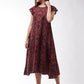 InWeave Abstract A- Line Ikkat Print Dress - Swadesiicart